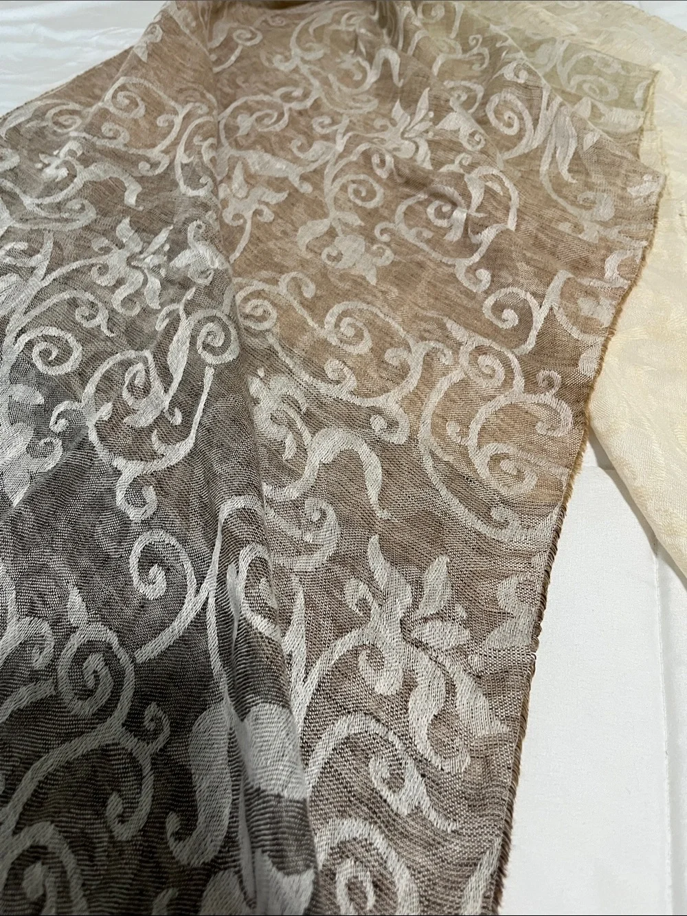 Johnston & Murphy Beige-to-Brown Gradient Decorative Scarf Wrap